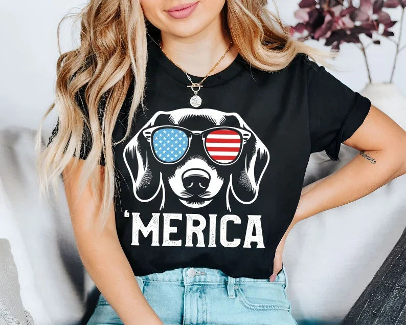 Merica Golden Retriever Shirt | 4th of July Dog Shirt
