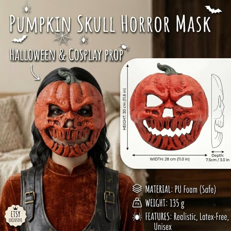 The Evil Jack-O'-Lantern Premium Pumpkin Skull Horror Mask