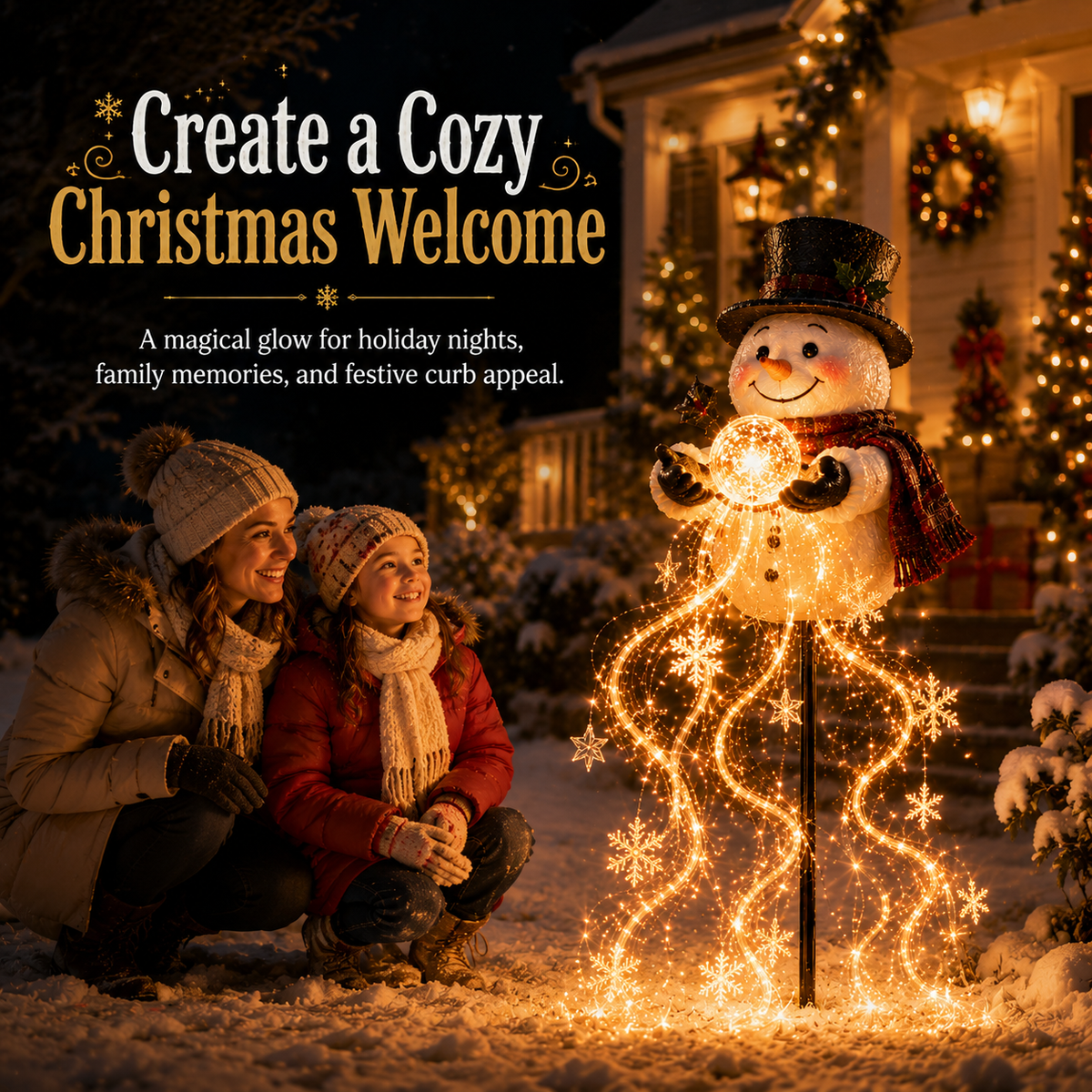 nowman Magic Fountain -Flowing Snowflake LED Christmas Garden Light