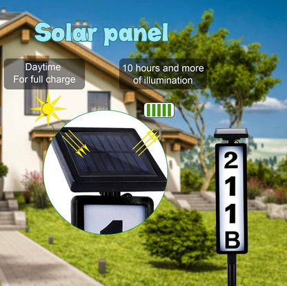 Solar House Number Sign