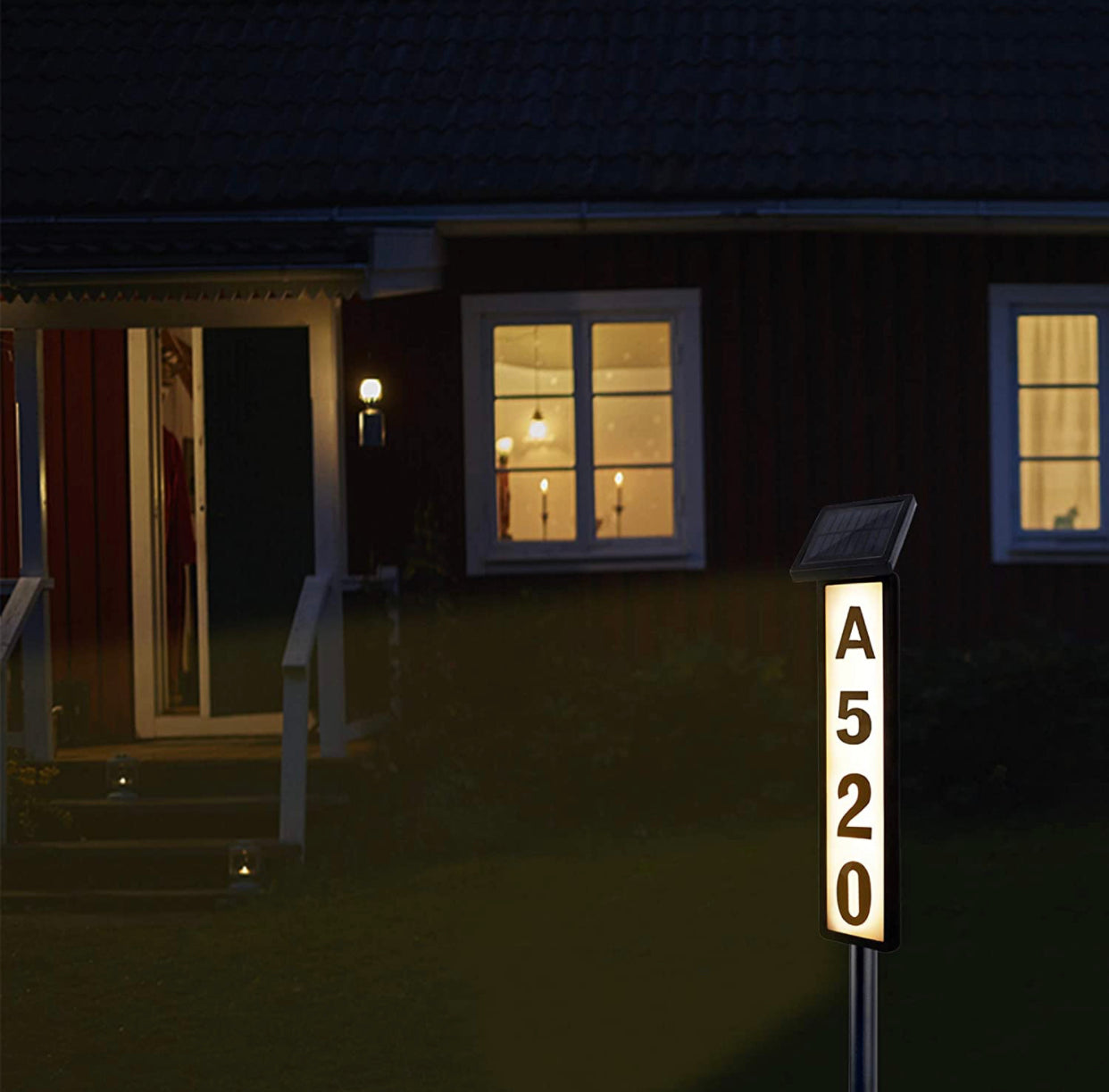 Solar House Number Sign