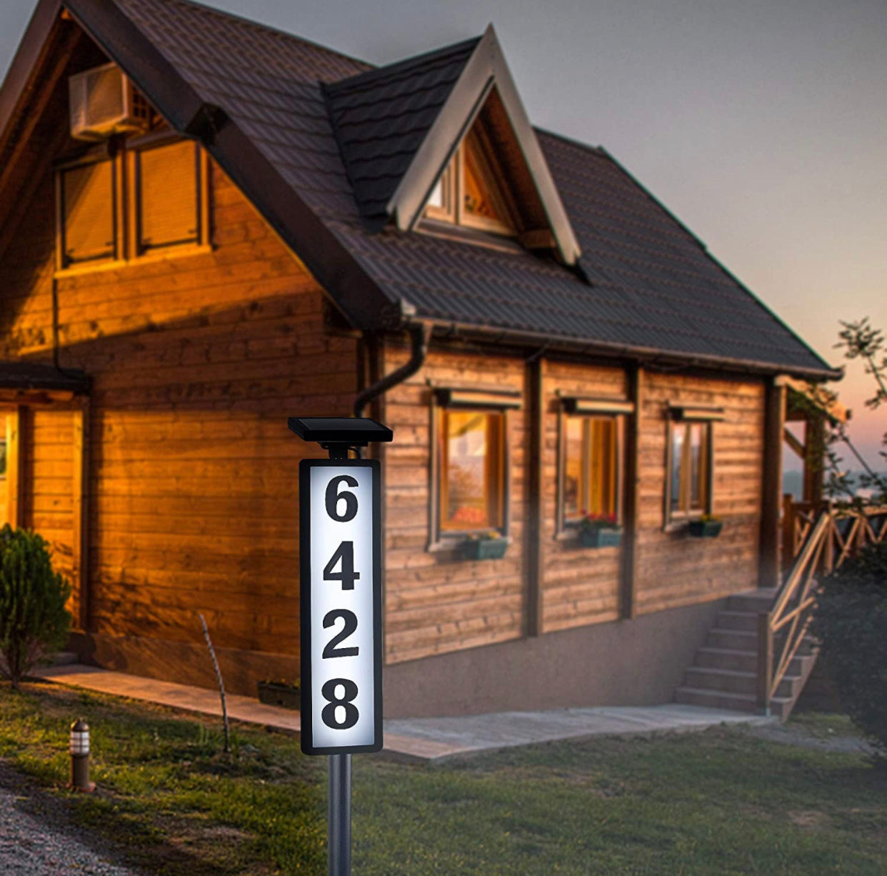 Solar House Number Sign