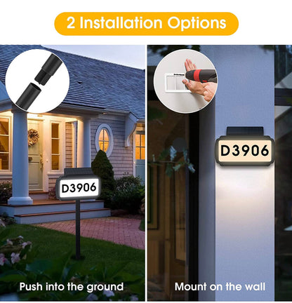Solar House Number Sign