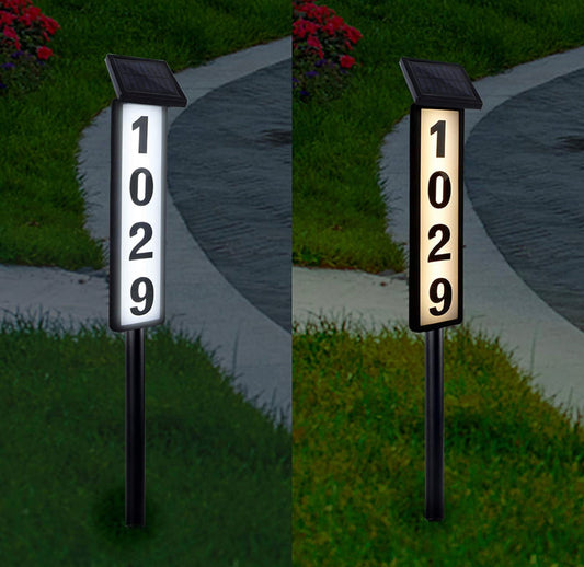 Solar House Number Sign