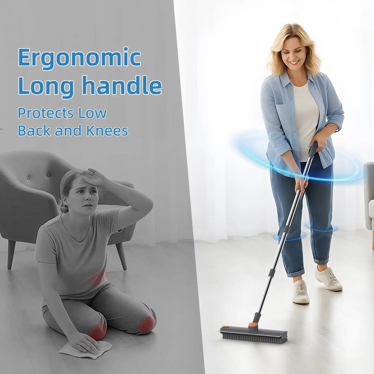 Heavy-Duty Floor Scrub Brush Powerful Deep Cleaning for Stubborn Dirt, Tile & Grout