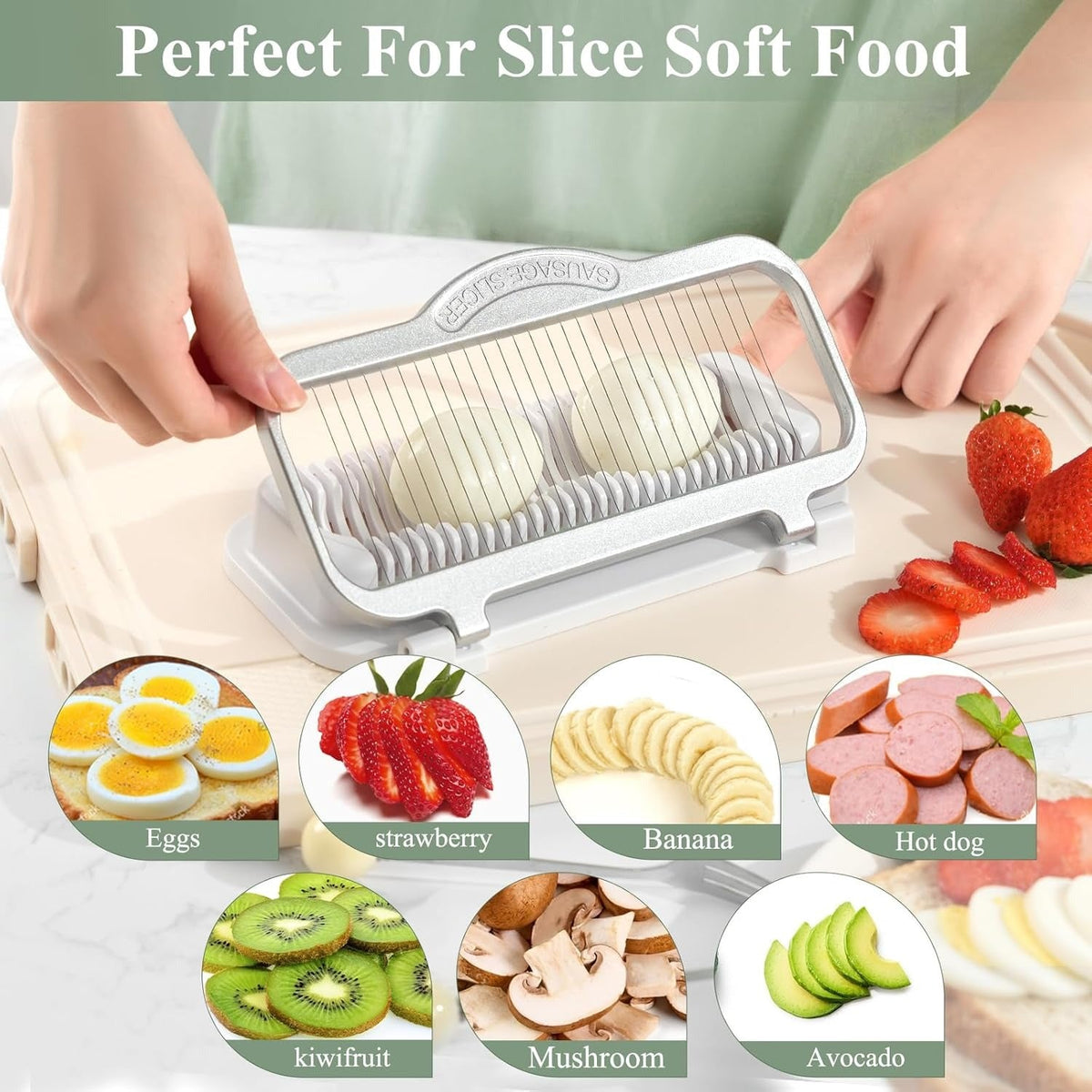Multi-purpose Slicer for Hard Boiled Eggs and Banana