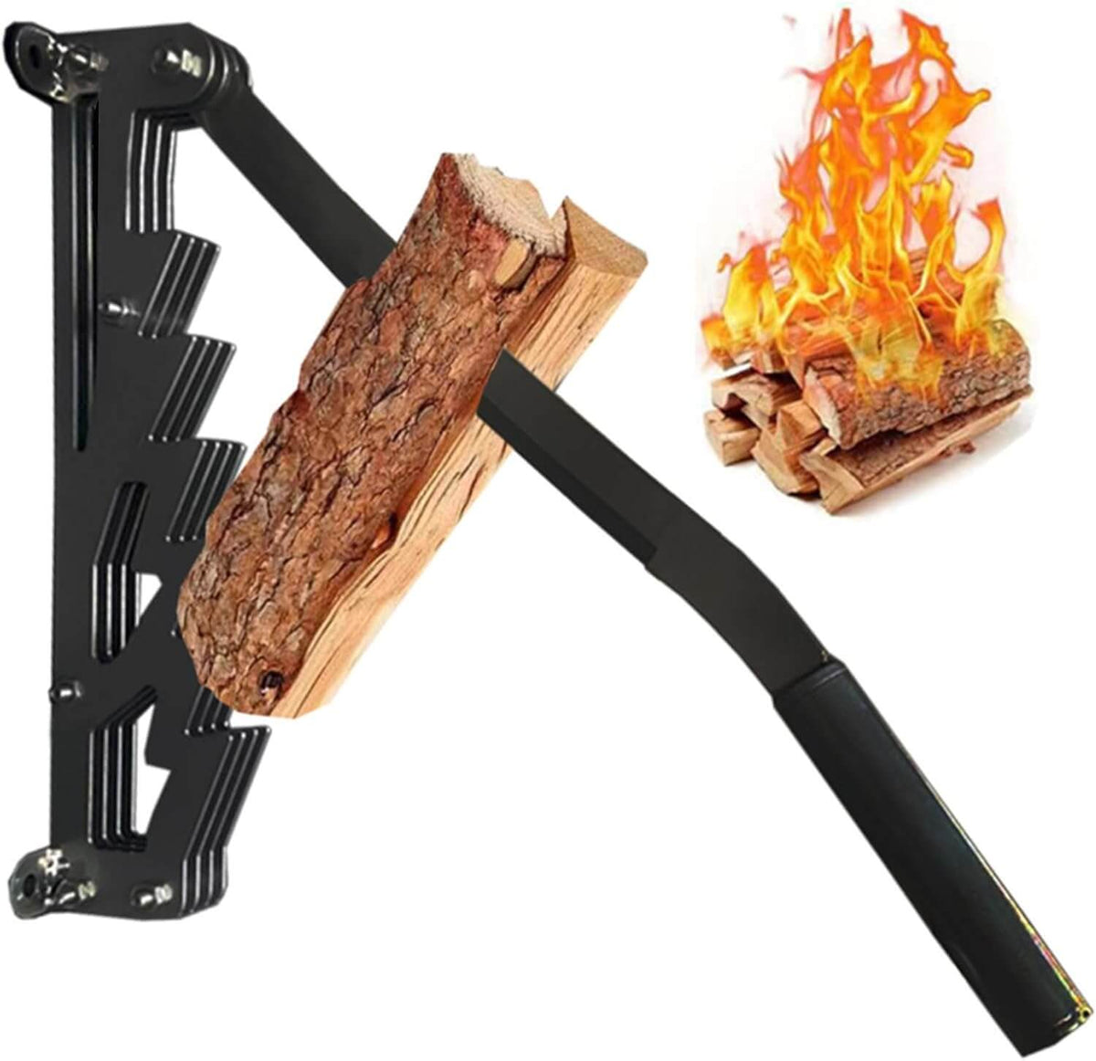 German Quality Wall Mounted Kindling Splitter, Safe Manual Firewood Splitting Tool