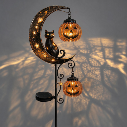 Solar Cat Pumpkin Stake