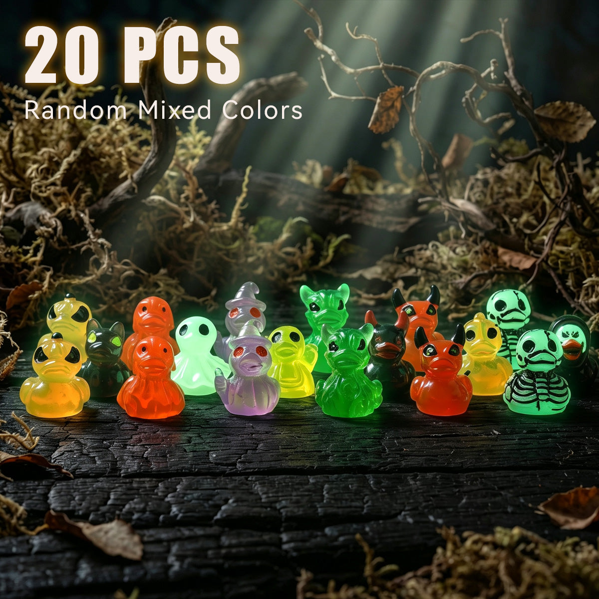 Glow in Dark Ghost Resin Bead Set