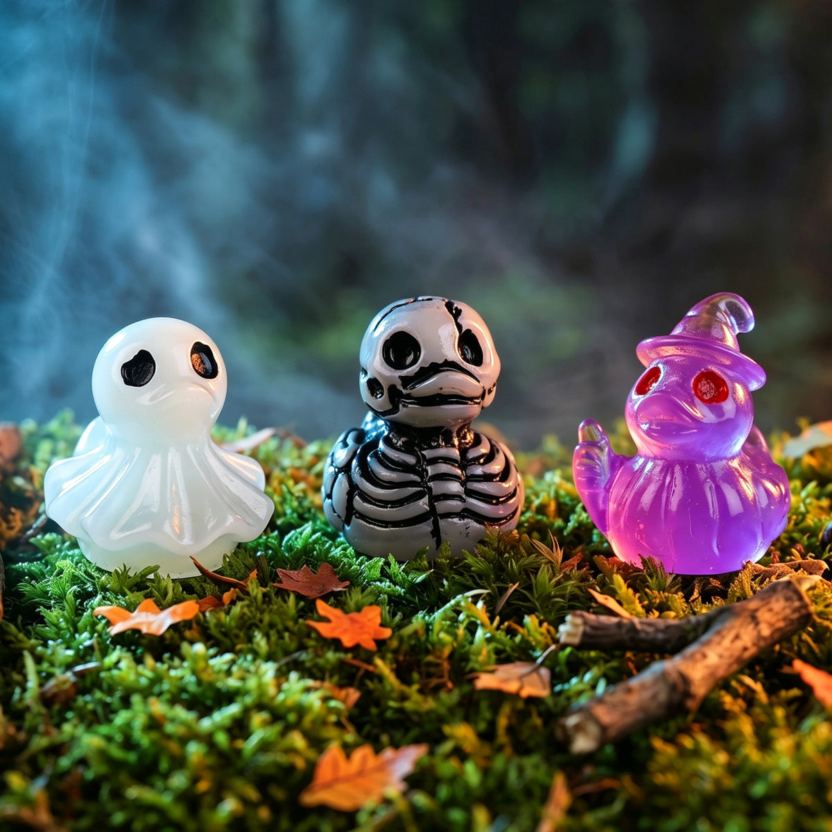 Glow in Dark Ghost Resin Bead Set