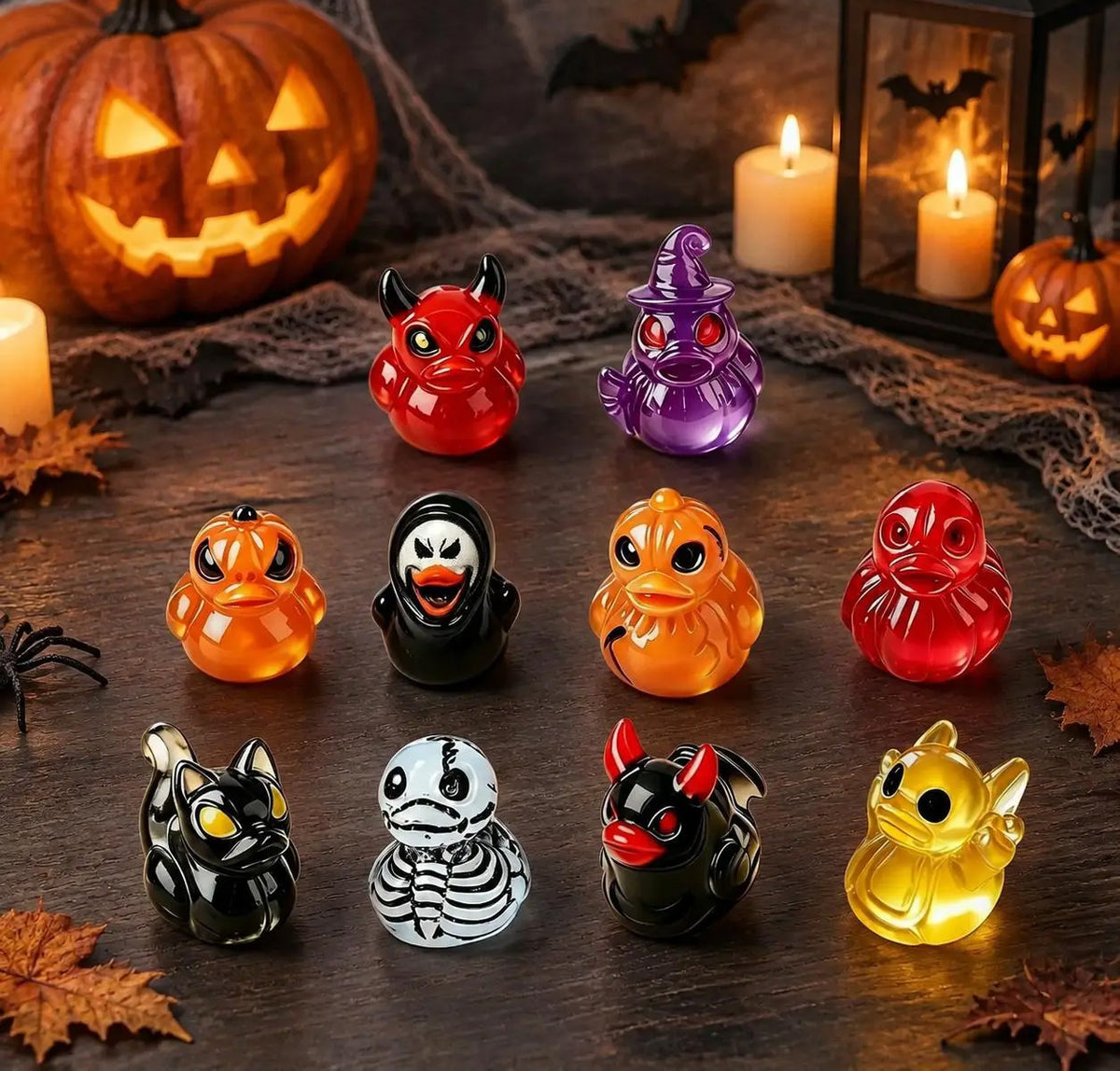 Glow in Dark Ghost Resin Bead Set