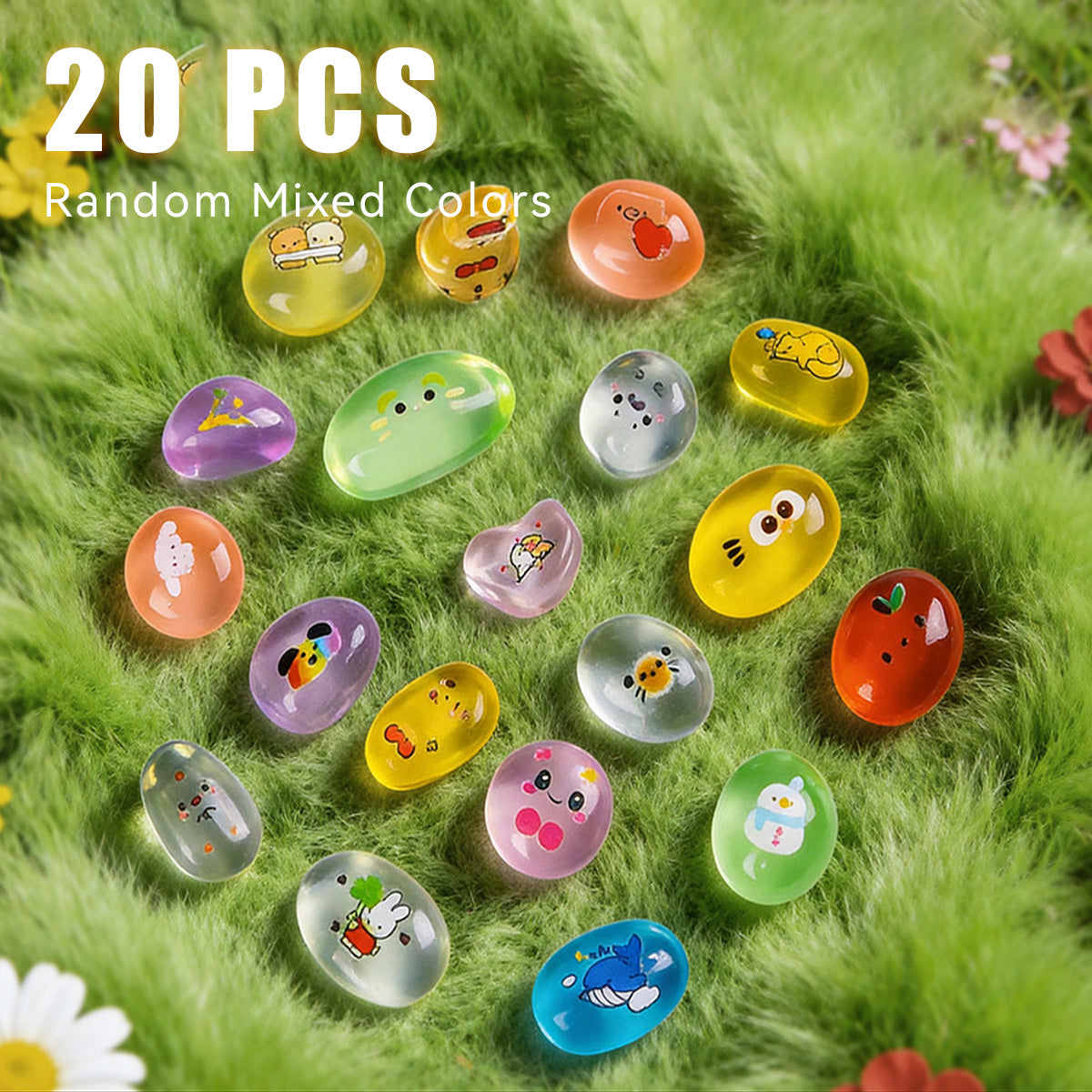 Glow in Dark Ghost Resin Bead Set