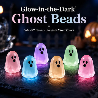 Glow in Dark Ghost Resin Bead Set