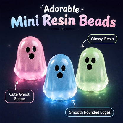 Glow in Dark Ghost Resin Bead Set