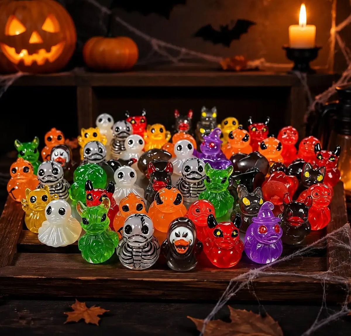 Glow in Dark Ghost Resin Bead Set
