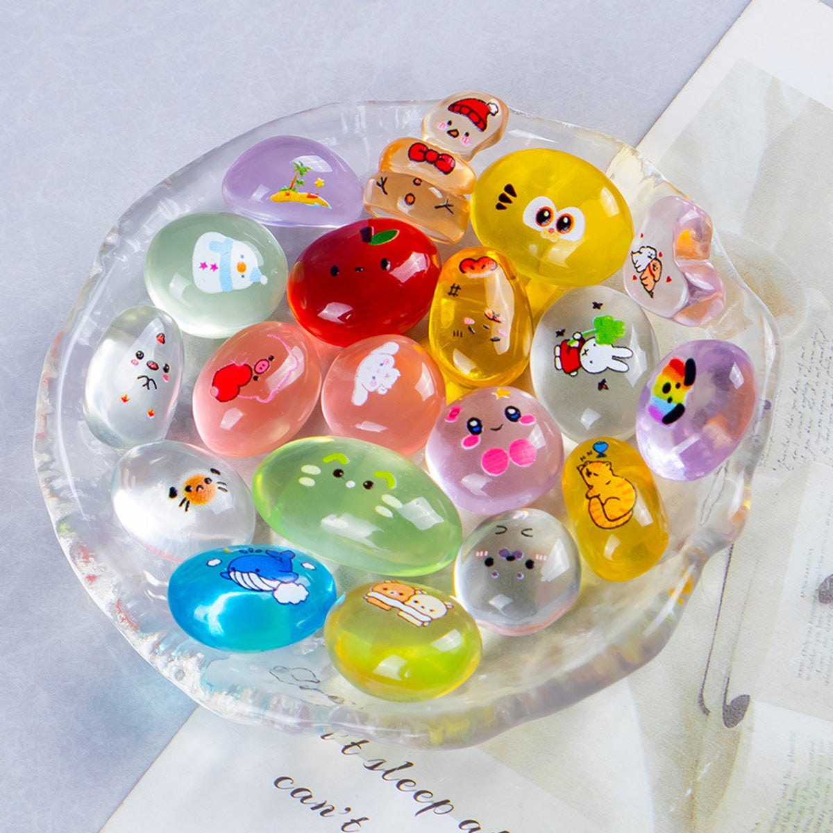 Glow in Dark Ghost Resin Bead Set