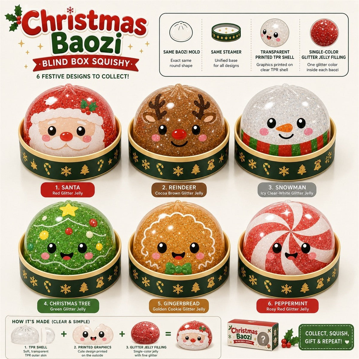 Christmas Dumpling Squishy Toys