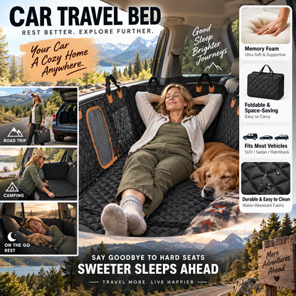NOW! Car Rear-Seat Memory Foam Travel Mattress Foldable SUV Sedan Truck Camping Bed