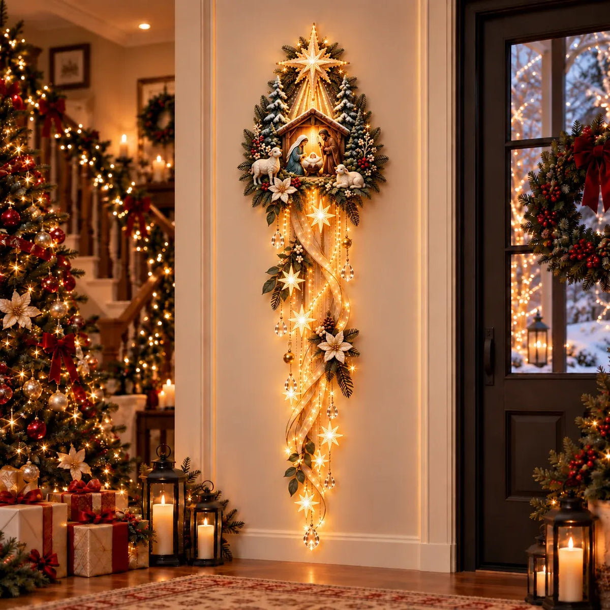 Sacred Glow Jesus, Angel & Nativity Lighted Wall D cor