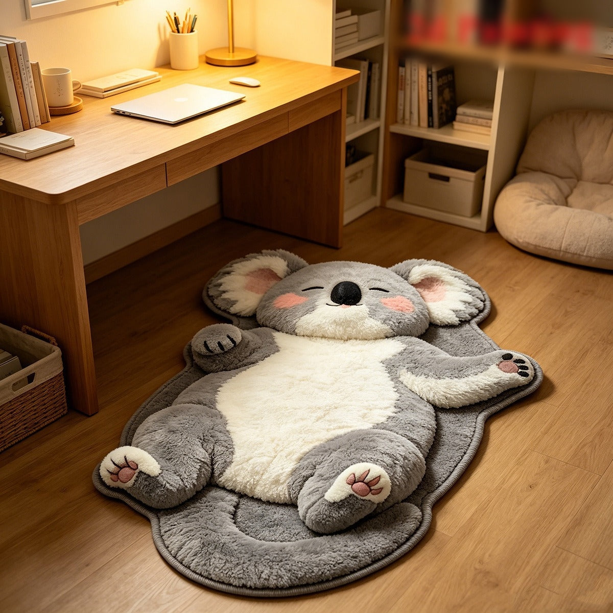 Chubby Tabby Cat Shaped Rug