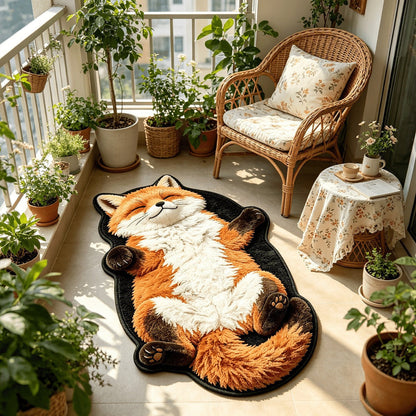 Chubby Tabby Cat Shaped Rug