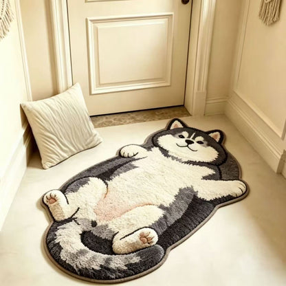 Chubby Tabby Cat Shaped Rug
