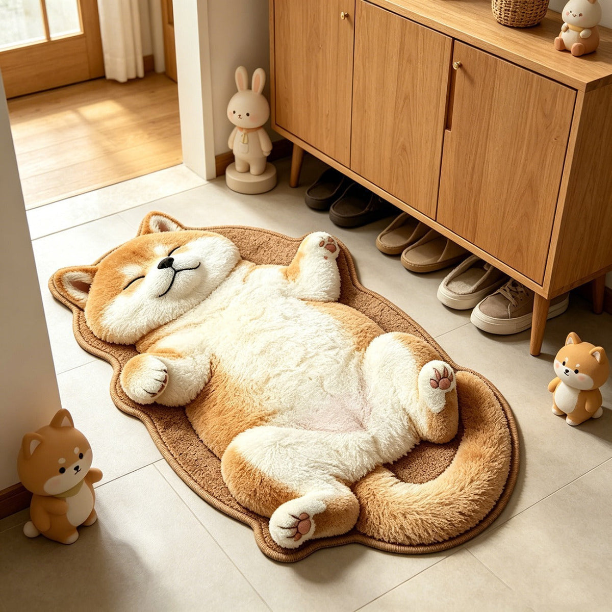 Chubby Tabby Cat Shaped Rug