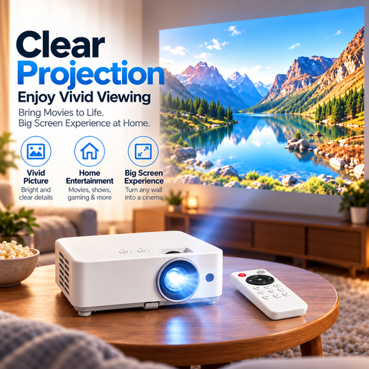 Portable Mini Projector 100' Big Screen, HDMI & USB, Remote Control Included