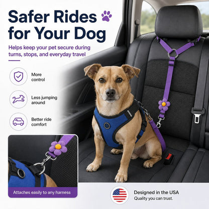 2-in-1 Dog Car Seat Belt & Walking Leash