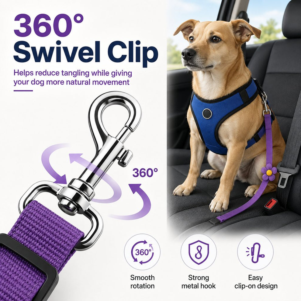 2-in-1 Dog Car Seat Belt & Walking Leash