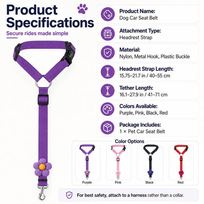 2-in-1 Dog Car Seat Belt & Walking Leash