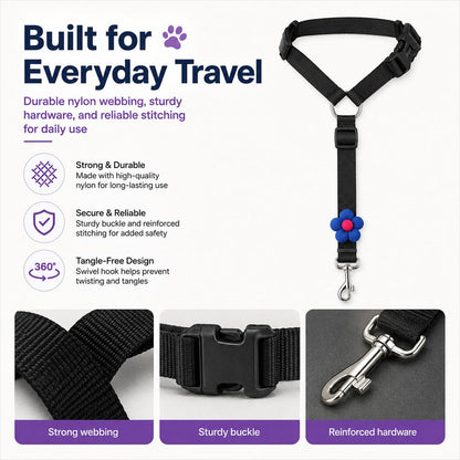 2-in-1 Dog Car Seat Belt & Walking Leash