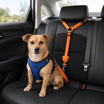 2-in-1 Dog Car Seat Belt & Walking Leash