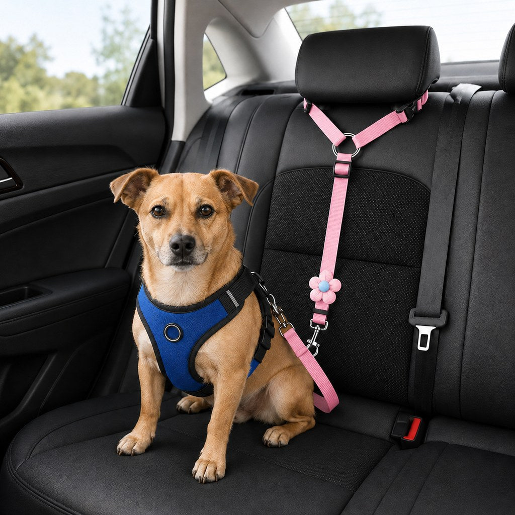 2-in-1 Dog Car Seat Belt & Walking Leash