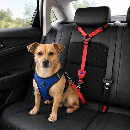 2-in-1 Dog Car Seat Belt & Walking Leash