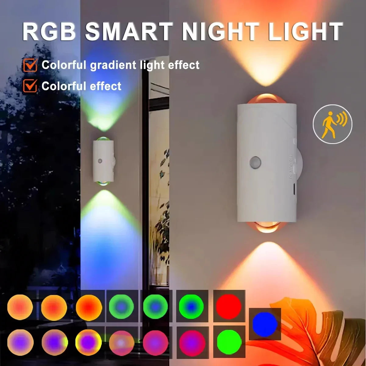Motion Sensor RGB Wall Light