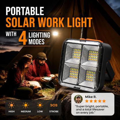 Portable Solar Work Light with 4 Lighting Modes
