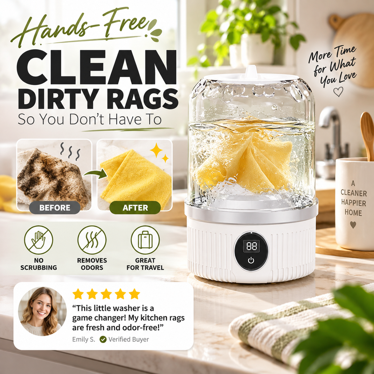 Mini Portable Cordless Washing Machine - Rechargeable Underwear & Sock Washer