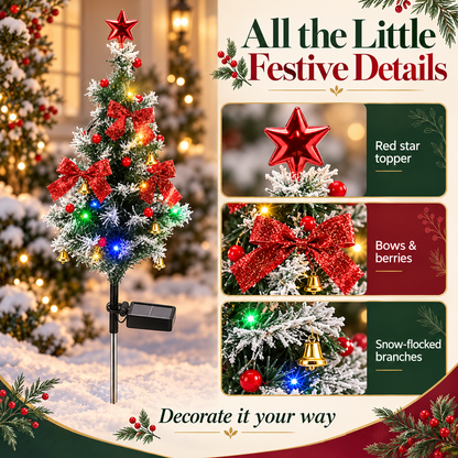 Solar Christmas Tree Lights 4-Pack DIY Outdoor Holiday Decor