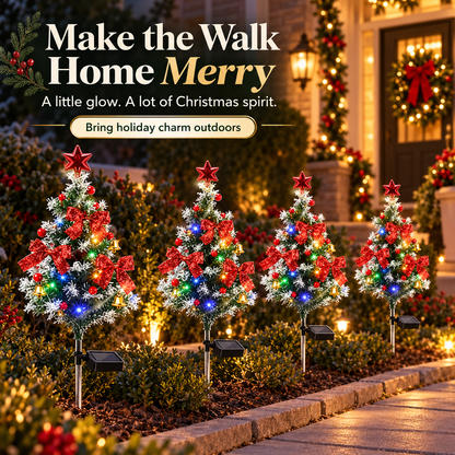 Solar Christmas Tree Lights 4-Pack DIY Outdoor Holiday Decor