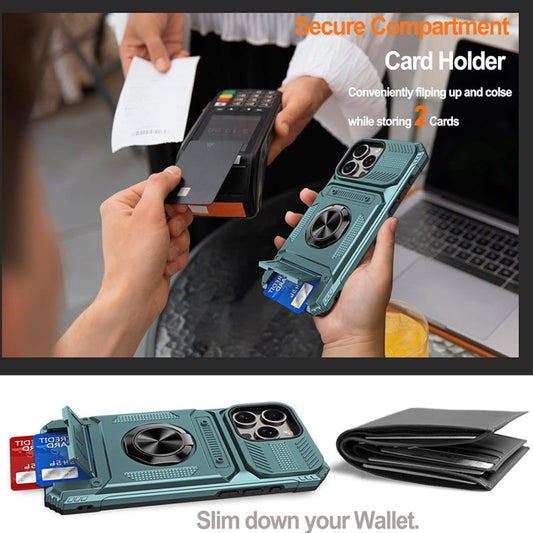 Heavy Duty Magnetic Armor Case With Hidden Kickstand And Wallet