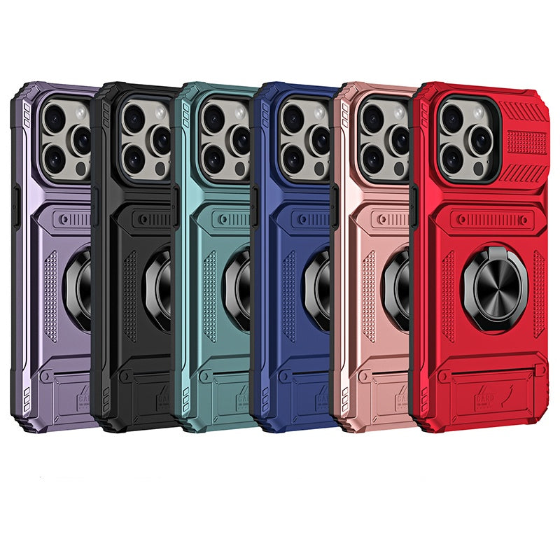 Heavy Duty Magnetic Armor Case With Hidden Kickstand And Wallet