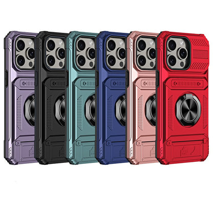 Heavy Duty Magnetic Armor Case With Hidden Kickstand And Wallet