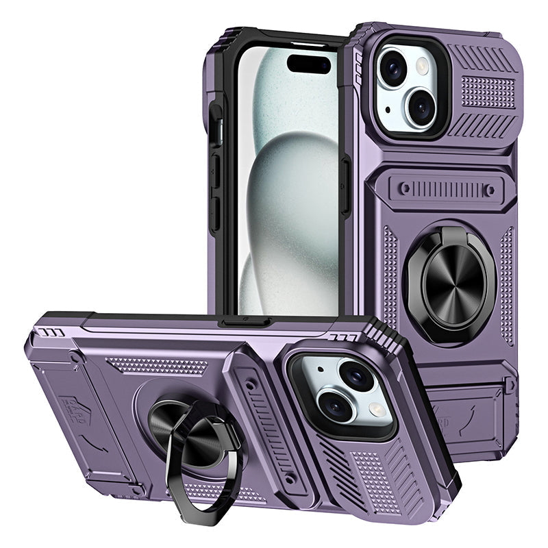 Heavy Duty Magnetic Armor Case With Hidden Kickstand And Wallet