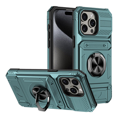 Heavy Duty Magnetic Armor Case With Hidden Kickstand And Wallet