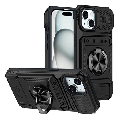 Heavy Duty Magnetic Armor Case With Hidden Kickstand And Wallet