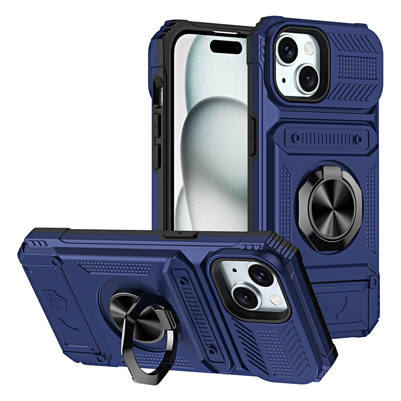 Heavy Duty Magnetic Armor Case With Hidden Kickstand And Wallet