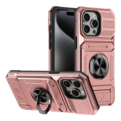 Heavy Duty Magnetic Armor Case With Hidden Kickstand And Wallet