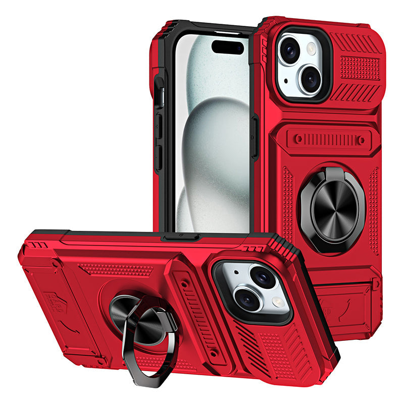 Heavy Duty Magnetic Armor Case With Hidden Kickstand And Wallet