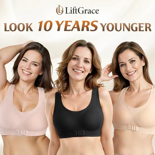 Front Closure Cross-Back Wireless Posture Bra